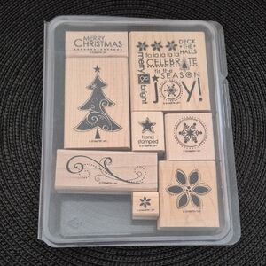 STAMPIN' UP! Retired 2007 'Season Of Joy' Stamp Set, Set of 8 Stamps